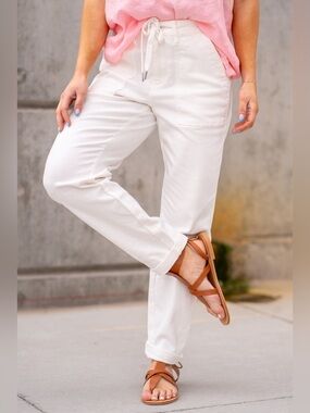 NWT Judy Blue Heather Jogger Jeans Ecru High Rise Cuffed Size 22W